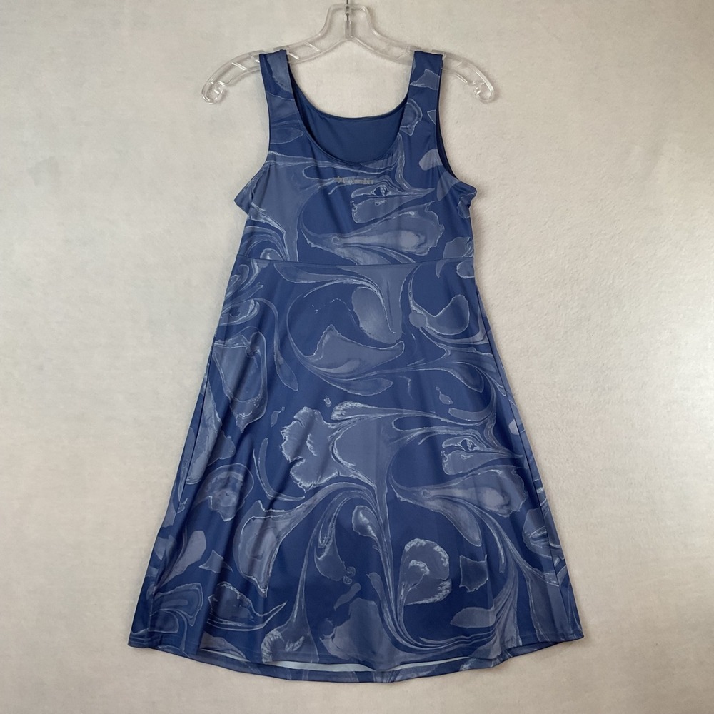 Columbia PFG Freezer III Dress Blue Marble Floral Swirl Sleeveless Small Womens - Picture 5 of 14
